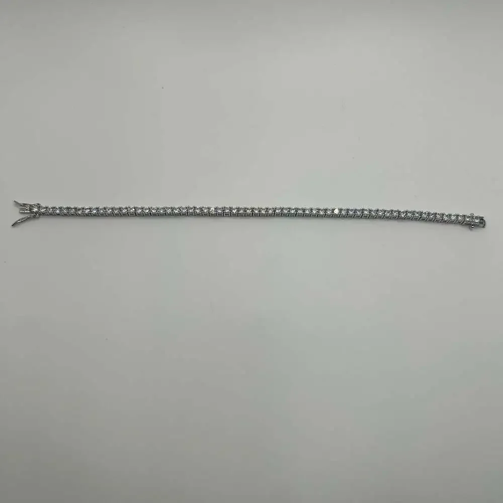 Moissanite Tennis Bracelet Silver 3mm 8 Inch Brand New VVS1 Crazy Shine No Pass
